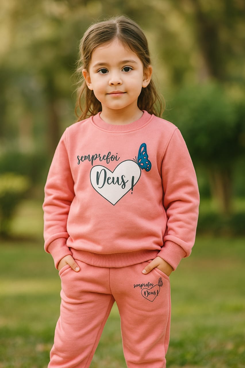 Pink Semprefoi Deus Fleece Tracksuit for Girls