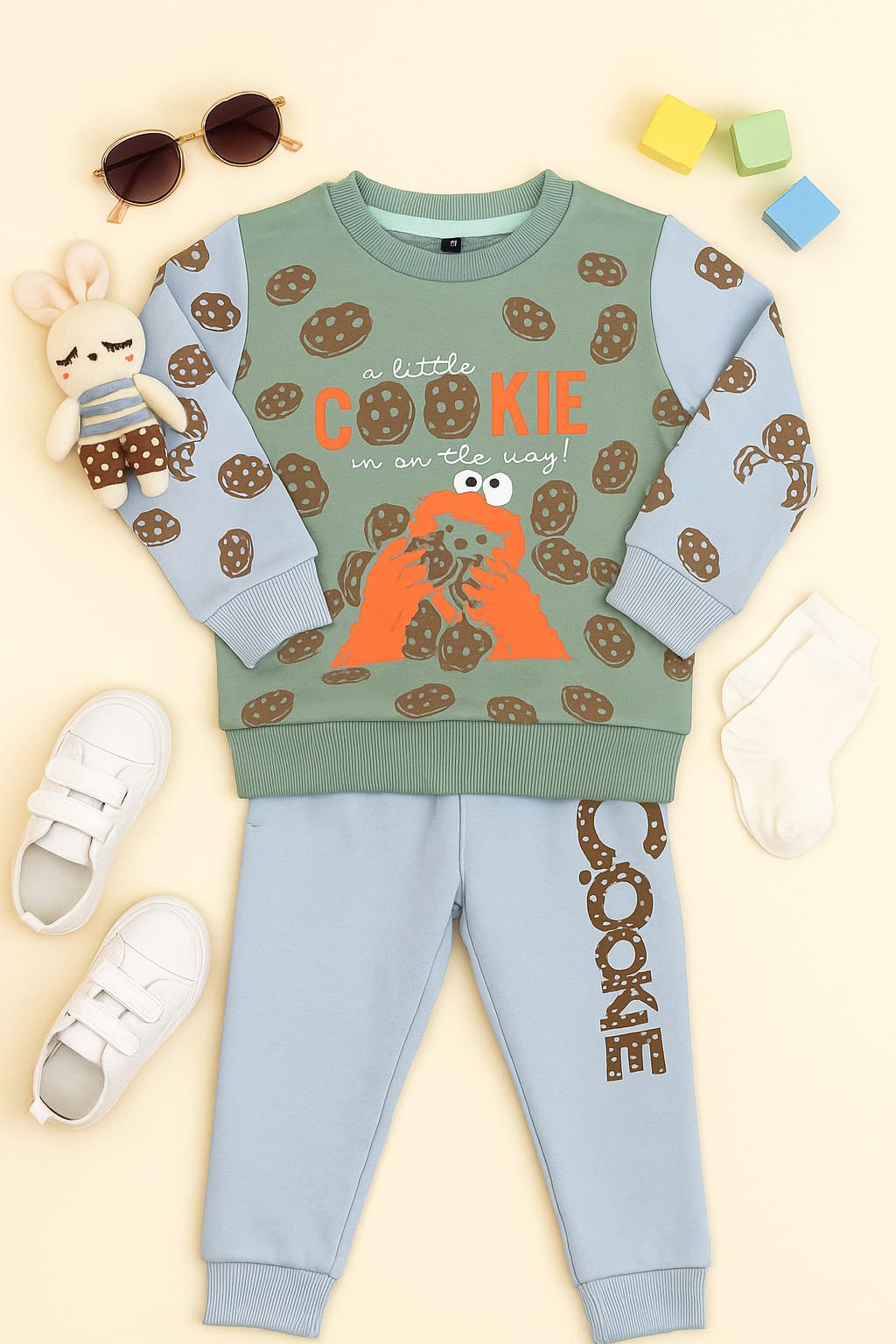 Cookie Monster Printed Fleece Tracksuit for Kids