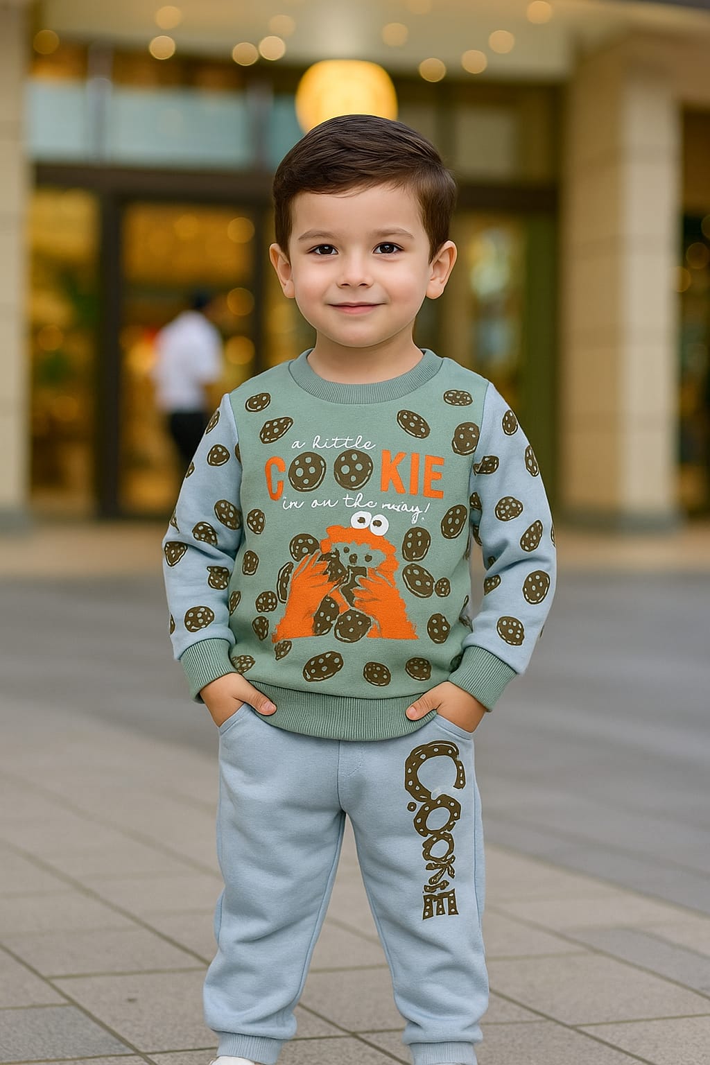 Cookie Monster Printed Fleece Tracksuit for Kids