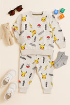 Pikachu Printed Fleece Tracksuit for Kids