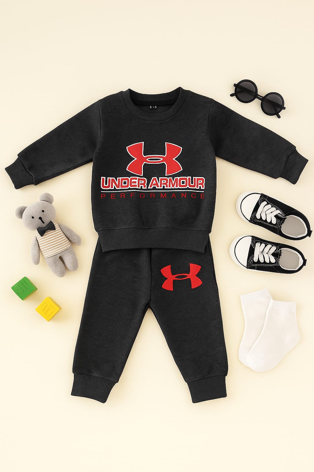 Black Under Armour Fleece Tracksuit for Kids