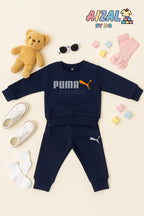 Navy Blue Puma Fashion Fleece Tracksuit for Kids